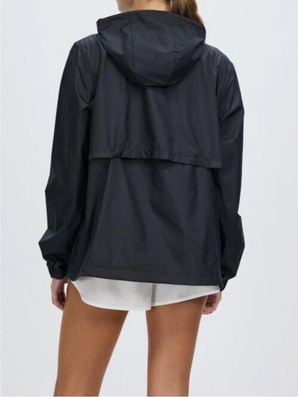 Nike Black Hooded Windbreaker Jacket with White Swoosh - Picture 8 of 16
